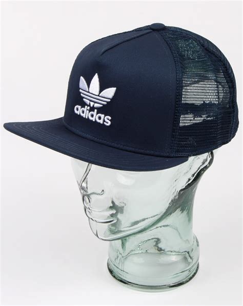 adidas trucker cap blauw|Adidas 3 stripe trucker hat.